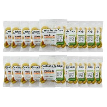 Imagem de Kit Castanha de Caju Torrada Salgada 20x30g  Mania de Castanha