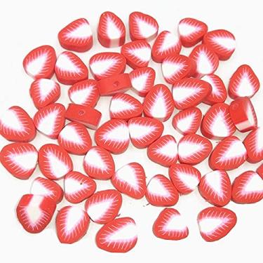 Imagem de MSCFTFB 200 peças de pingentes de frutas de 6 mm com furos, espaçador de argila de polímero, contas de fundo plano com fatias grossas para fazer bijuterias e acessórios de chaveiro, Plástico Resina