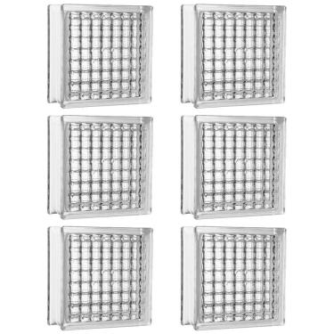 Imagem de Kit 6 Tijolos Bloco De Vidro Crystal 19x19x8 Tradestar