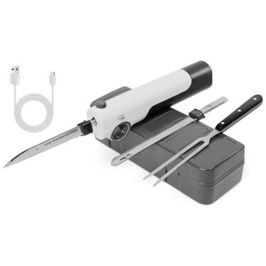 Imagem de Facas Elétricas sem Fio Recarregáveis TUMIDY, Ideal para Cortar Carnes, Aves e Pães, Inclui Garfo de Servir