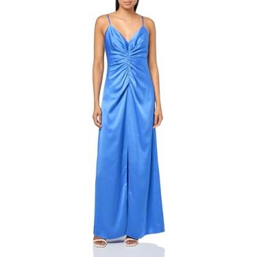 Imagem de Trina Turk Vestido maxi de cetim feminino, Bola de praia azul, 40