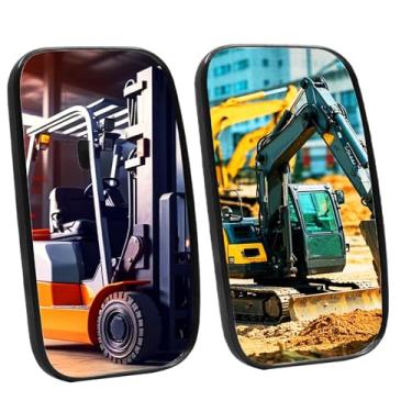 Imagem de Espelho retrovisor de empilhadeira, espelho cego retangular melhora a segurança e a visibilidade em operações de armazém. Espelho universal grande para empilhadeira 23,5 x 13,5 cm (5,3 pol. x 9