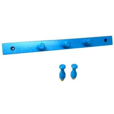 Imagem de Cabideiro em Madeira para Parede/Porta Fixo - Azul