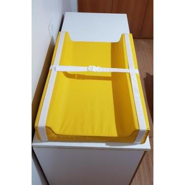Imagem de Trocador para Bebe Americano Impermeável e Colchão Portátil Amarelo - 
