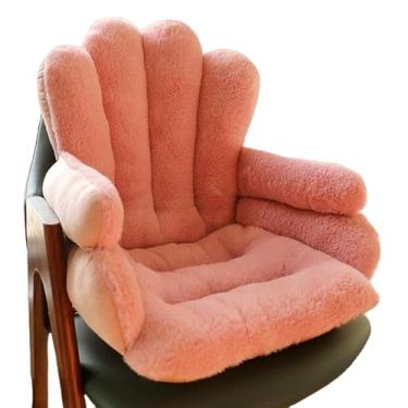 Imagem de Gujuja Almofada de cadeira em forma de concha confortável com apoio lombar encosto almofada de assento de cadeira de escritório para indivíduos sedentários