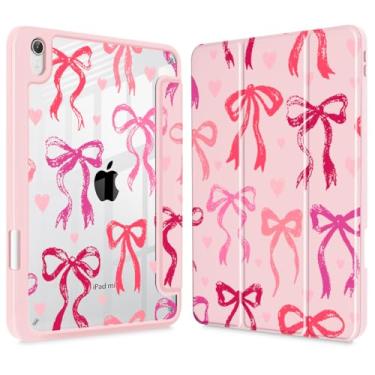 Imagem de May Chen Capa fina híbrida para iPad mini 7 (A17 Pro, 7ª geração) 2024/iPad mini 6 (6ª geração) 8,3 polegadas, [suporte de lápis embutido], capa à prova de choque, capa traseira transparente