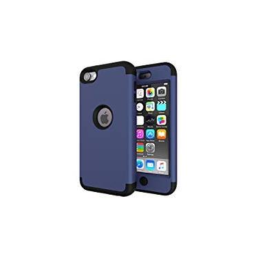 Imagem de Capa para iPod Touch 7, iPod Touch 6, SLMY(TM) Capa protetora resistente de alto impacto para Apple iPod Touch 5/6/7ª geração azul profundo/preto