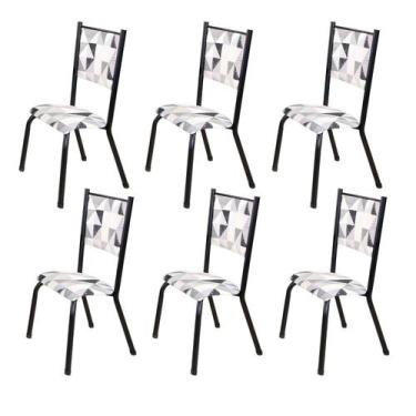 Imagem de Kit 6 Cadeiras para Sala de Jantar Ametista Katar / Preto - Tubulares 