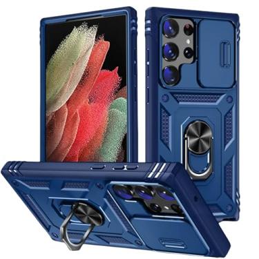Imagem de HJZSZX Para Samsung A54 5G Câmera Slide Lens Case Protetor Grau Resistente Cove (Para Samsung A54 5G/Azul)