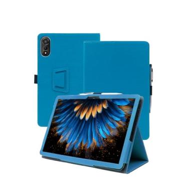 Imagem de Capa para tablet Blackview Android 15 Mega2 2025 30.5 cm, capa fólio de couro premium WUNIAK para tablet Blackview Android 15 Mega2 2025 12 polegadas com alça de mão para tablet, azul claro