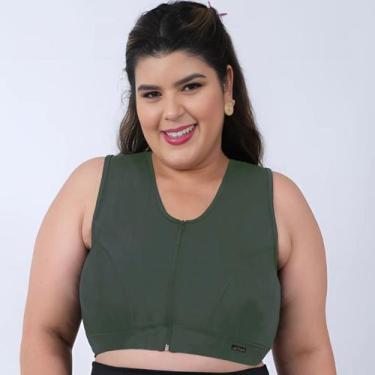 Imagem de Top Ziper Esportivo Fitness Feminino Treino Alta Sustentação - Catwalk