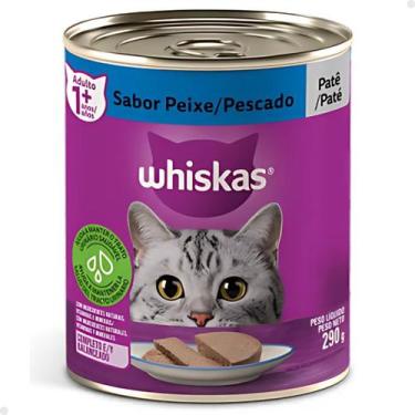Imagem de Alimento Úmido Whiskas Gato Adulto Patê Peixe Lata 290g