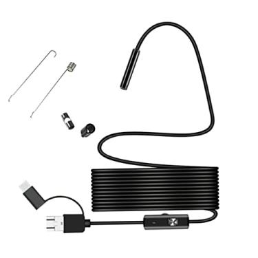 Imagem de Endoscópio USB, boroscópio para telefone OTG 3 em 1, câmera de inspeção impermeável de 5,5 mm com luz LED