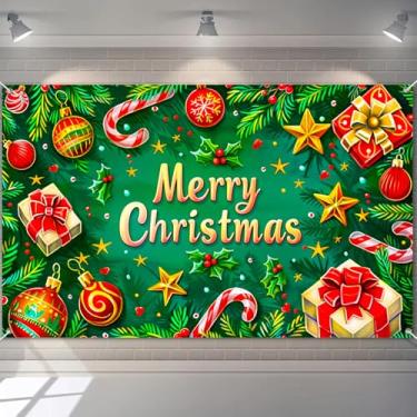 Imagem de BlissYard Faixa de Natal, decoração de Feliz Natal, verde, vermelho, cenário de parede, enfeites festivos, presente de bengala doce, decoração de árvore para casa, escritório, festa, ambientes