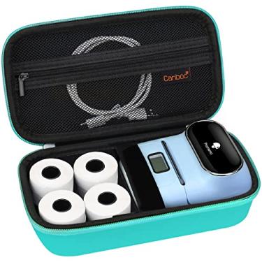 Imagem de Canboc Estojo de transporte para máquina de etiquetas Phomemo M110/A30, impressora térmica Bluetooth portátil, cabo, turquesa (apenas capa)