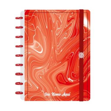Imagem de Caderno de Disco Inteligente Personalizado Iscool M Lírico Abstrato Abyssal Flow Vermelho