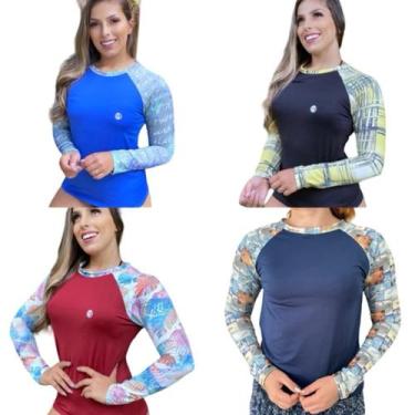 Imagem de Camisa proteção solar feminina uv Floral - segunda pele. proteção uv c