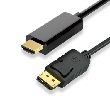 Imagem de VGE Cabo DP para HDMI de 1,8 m [1,8 m], cabo adaptador DisplayPort para HDMI, cabo de porta de exibição para PC, laptop, TV, monitor, projetor - Plug & Play, transmissão de áudio (preto)