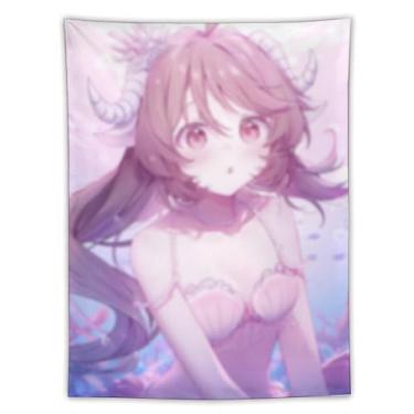 Imagem de LIEGBMEU Tapeçaria sexy de anime menina 152 x 203 cm arte de colcha de parede decoração de tapeçaria caprichosa AF104