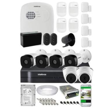 Imagem de Kit de Segurança Intelbras CFTV com 6 Câmeras e Alarme ANM 24 NET