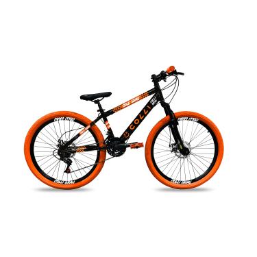 Imagem de Colli Bike, Bicicleta Grau, Aro 26, Freios a Disco, 21 V, Alavanca Rapid Fire 3/7V, Pedivela Triplo Aço, Selim Colli C/Carrinho, Pedal Free Sport 9/16 Colorido, Pneus Coloridos, Guidão Downhill