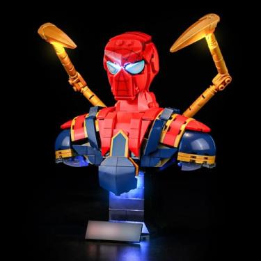 Imagem de LIGHTAILING Luz para Lego-76326 Busto do Homem-Aranha de Ferro – Kit de Iluminação LED Compatível com o Modelo de Blocos de Construção Lego – Não Incluído no Conjunto de Modelos