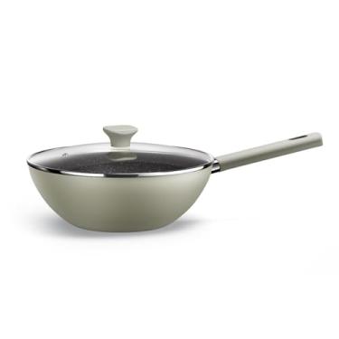 Imagem de Euro Home - Frigideira Wok com Cabo e Tampa de Vidro 28 cm com Antiaderente Intense Fendi - ALU3571-FD