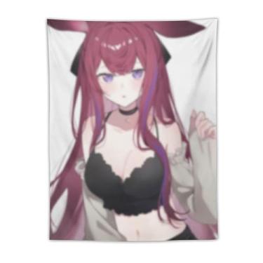 Imagem de LIEGBMEU Tapeçaria sexy sexy de anime menina 76.2 cm x 101.6 cm interior exterior parede colcha arte decoração de tapeçaria caprichosa, AF172