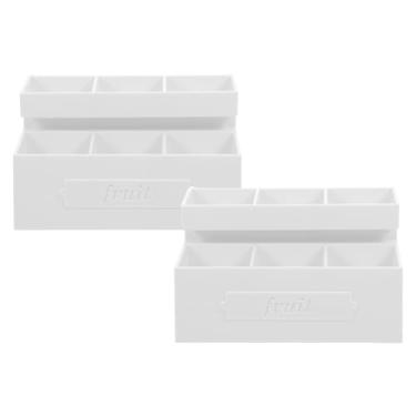 Imagem de Beaupretty 2 Peças de Mini Fruteira para Casa de Bonecas, Mini Fruteira de Plástico, Prateleiras para Exposição de Lanches E Mercearia, Branco
