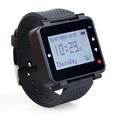 Imagem de Retekess T128 Sistema de pager de restaurante personalizado relógio de pulso Pager Buzzer recarregável para cuidadores compatível com vários botões de chamada Retekess