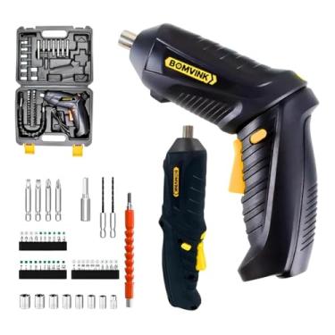 Imagem de Parafusadeira Elétrica Sem Fio + Kit 47 Peças + Maleta Portátil