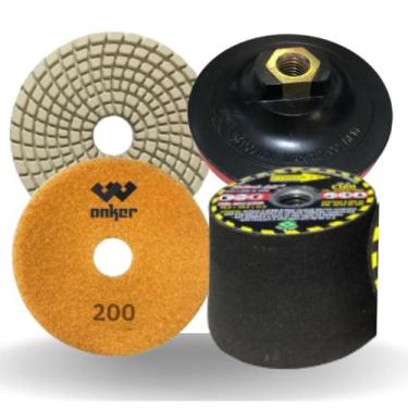 Imagem de Kit Acabamento Porcelanato 1 Lixa 200 ReboIo 120 1 Suporte - Anker