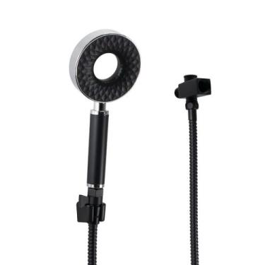 Imagem de Ducha Manual ABS 3 Jatos Preto c/ Mangueira 180 cm Desviador - AMG Met