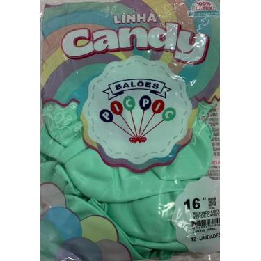 Imagem de BALÃO LISO REDONDO - PIC PIC Nº 16 -  VERDE CANDY  - Pacote com 12 uni