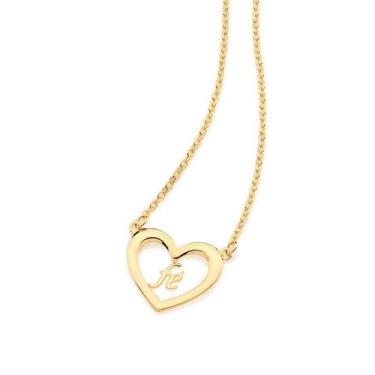 Imagem de Colar Rommanel Banhado Ouro Pingente Coração Fé 532199