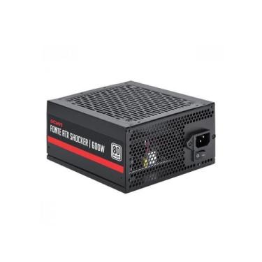 Imagem de Fonte Gamer Pcyes Schocker 600W 80 Plus White Pfc Ativo