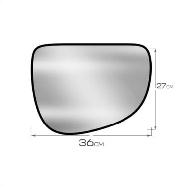 Imagem de Bandeja Espelhada de Luxo Decorativa Orgânica Borda em Couro Lavabo Cantinho do Café (Preto, Fenix36x27)