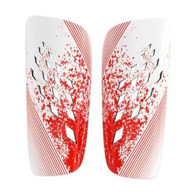 Imagem de Colaxi 2x Caneleiras de Futebol para Treinamento de Futebol Equipamento de Proteção para Caneleiras Proteção para Pernas para Hóquei e Motocicleta, Vermelho