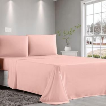 Imagem de Jogo De Lençol King 4 Peças Elástico Malha Algodão - Sonho e Arte, Sal