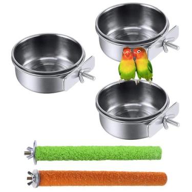 Imagem de Copos de prato para alimentação de pássaros em aço inoxidável PINVNBY,