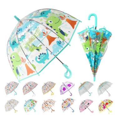 Imagem de Guarda-chuva Bubble Wxjiahetai Kids transparente azul claro