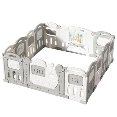 Imagem de Baby Playpen UNICOO Dobrável Kids Fence Activity Center Cinza