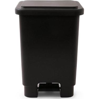 Imagem de Lixeira com Pedal Preta de 100L  - LAR PLASTICOS