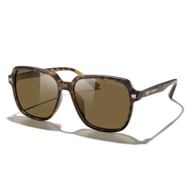 Imagem de MERRY'S Óculos de sol retrô quadrados polarizados para mulheres e homens clássicos modernos Sunnies S6030, Armação de leopardo/lente marrom, Lens Width:58 Millimeters