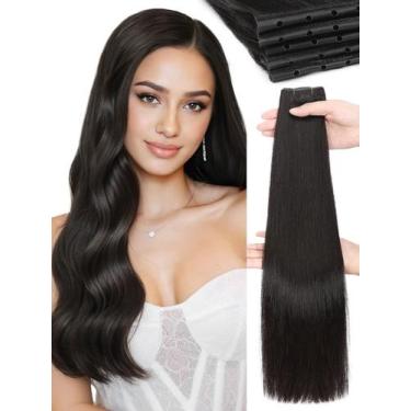 Imagem de Extensões de cabelo WIGNEE Natural Black 100% Remy Human 18