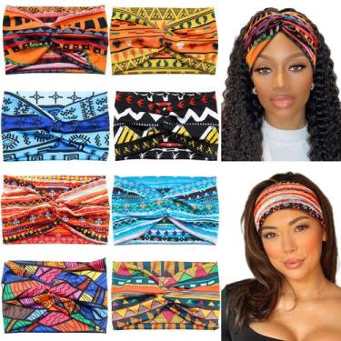 Imagem de Bandanas Carede Wide African para mulheres Boho Turban x8