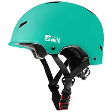 Imagem de Capacete de skate para adultos – Capacete de segurança ajustável para adultos para skate, bicicleta, scooter, ciclismo, patinação, capacetes multiesportivos para mulheres, homens, meninos, meninas