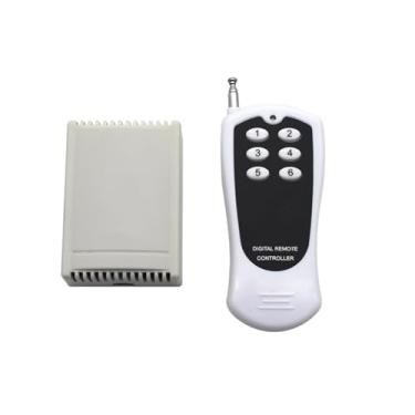 Imagem de Kit de interruptor de controle remoto RF sem fio 12V DC 6-CH com relé de 10 A e código de aprendizagem alcance máximo de sinal de 1000 m para luzes de portas