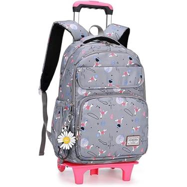 Imagem de Mochila Com Rodas à Prova D'água, 2 Rodas Trolley Bolsa Mochila De Grande Capacidade Com Vários Bolsos Mochila Casual Para Crianças Viagem Escolar, E