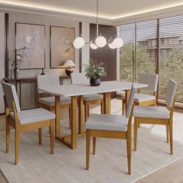 Imagem de Conjunto para Sala de Jantar Filadélfia Tampo Oval 170cm com 6 Cadeira